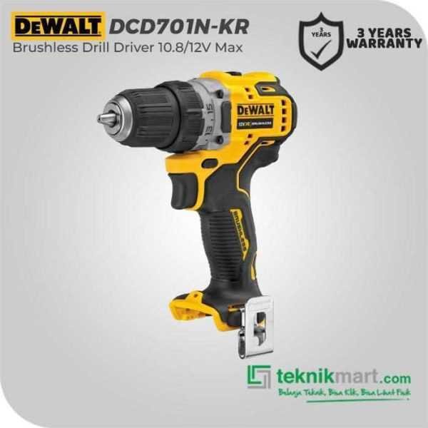 DEWALT DCD701N BRUSHLESS DRILL DRIVER 12V 10MM 0-425/1500 RPM (UNIT ONLY)