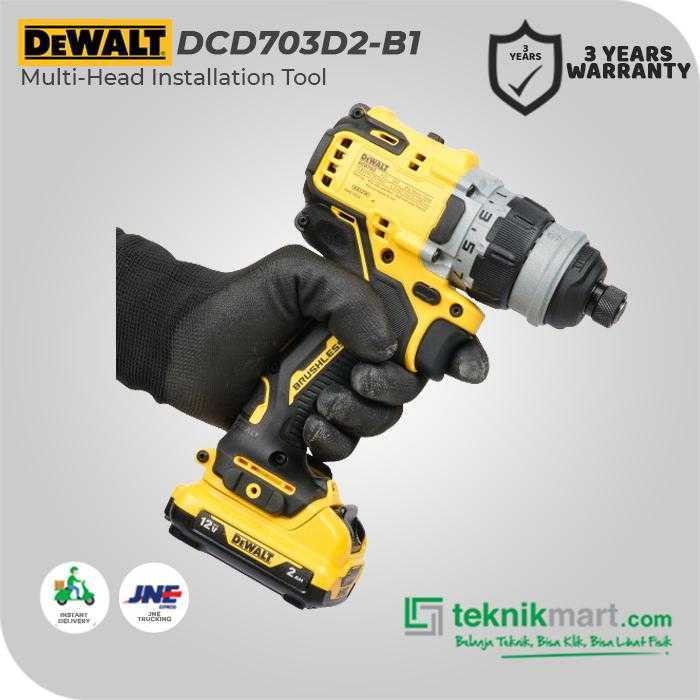 DEWALT DCD703D2 BRUSHLESS MULTI-HEAD INSTALLATION TOOL 12VOLT 2.0 AH - Image 3