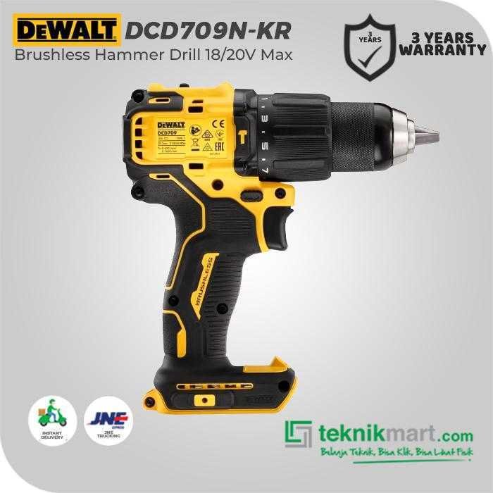 DEWALT DCD709N BRUSHLESS HAMMER DRILL 20V MAX 0-1650RPM 13MM (UNIT ONLY) - Image 3