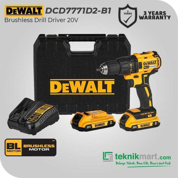 DEWALT DCD7771D2 BRUSHLESS DRILL DRIVER 20V 2.0AH