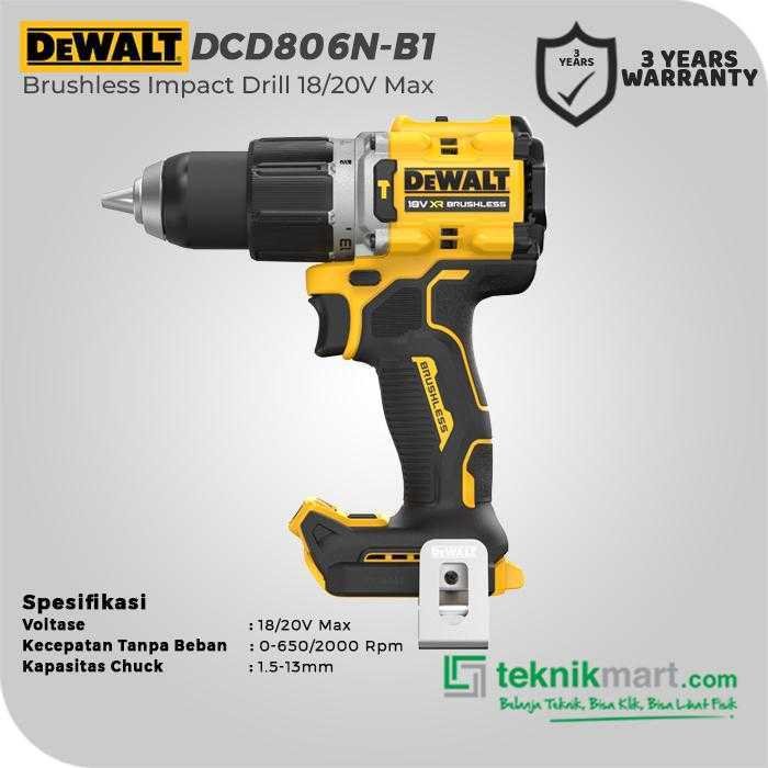 DEWALT DCD806N BRUSHLESS IMPACT DRILL 20V 13MM (UNIT ONLY) - Image 2