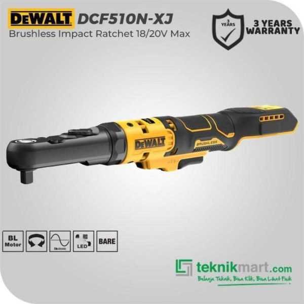 DEWALT DCF510N BRUSHLESS IMPACT RACHET 20V MAX SQ 3/8" & 1/2" 0-300 RPM 102 NM (UNIT ONLY)