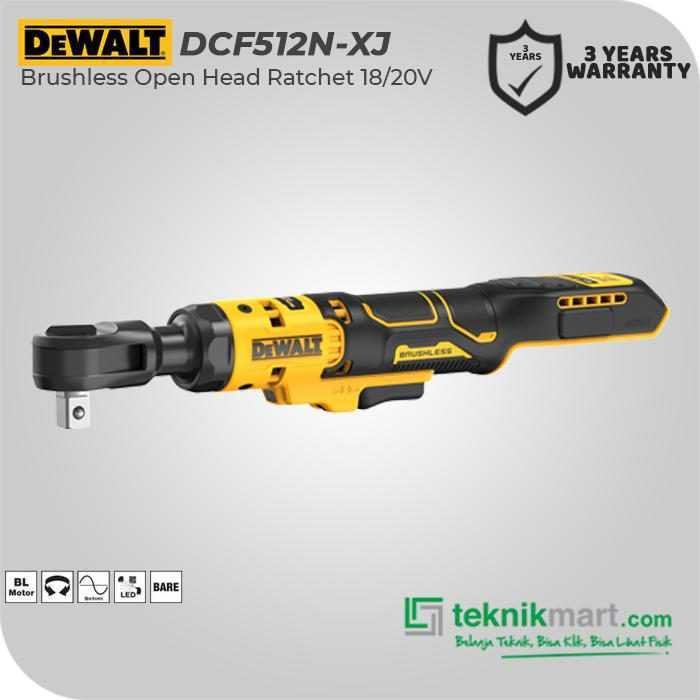 DEWALT DCF512N BRUSHLESS OPEN HEAD RATCHET 18VOLT SQ 1/2INCH (UNIT ONLY)