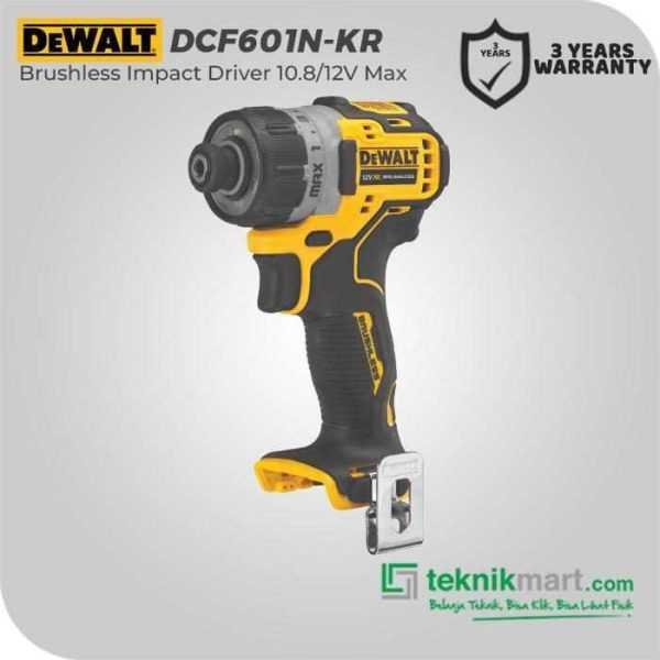 DEWALT DCF601N BRUSHLESS IMPACT DRIVER 12V HEX 1/4" 8.0 NM (UNIT ONLY)