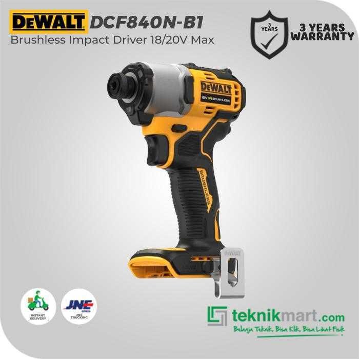 DEWALT DCF840N BRUSHLESS IMPACT DRIVER 20V MAX HEX 1/4" 192NM (UNIT ONLY) - Image 3