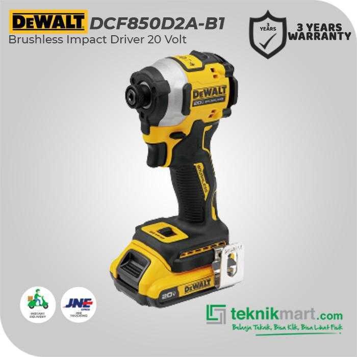DEWALT DCF850D2A BRUSHLESS COMPACT IMPACT DRIVER 20V MAX (2X 2.0AH, 1X CHARGER, 1X KOTAK ALAT, 2X BIT) - Image 3