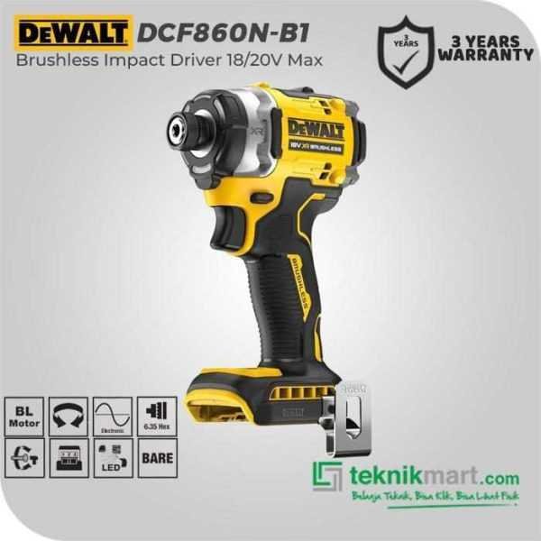 DEWALT DCF860N BRUSHLESS IMPACT DRIVER 20V 282NM (UNIT ONLY)