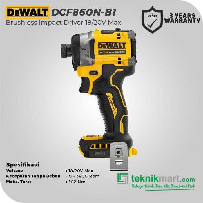 DEWALT DCF860N BRUSHLESS IMPACT DRIVER 20V 282NM (UNIT ONLY) - Image 2