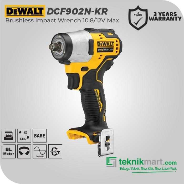 DEWALT DCF902N BRUSHLESS IMPACT WRENCH 12VOLT MAX SQ 3/8" 168NM (UNIT ONLY)