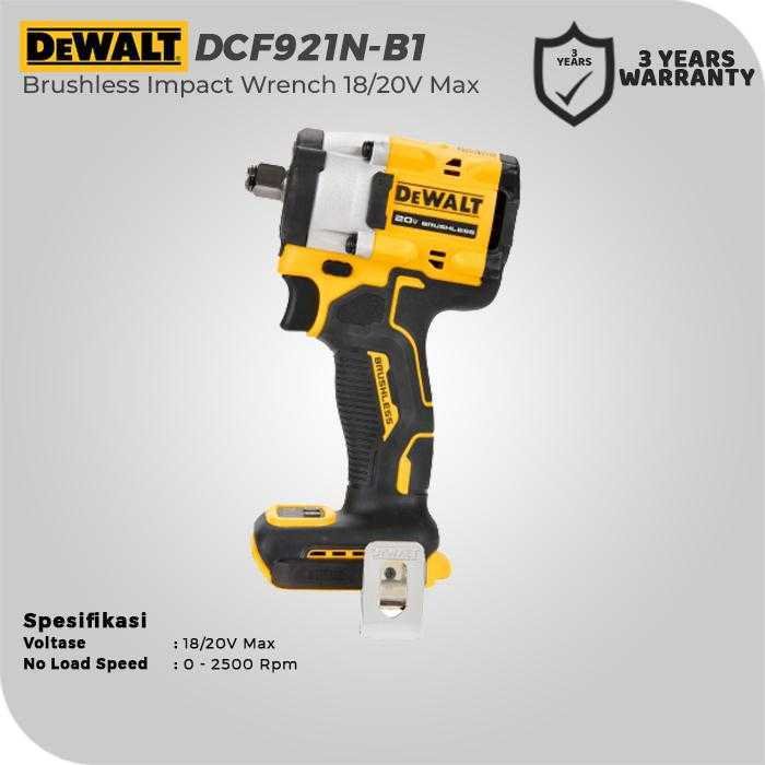 DEWALT DCF921N BRUSHLESS IMPACT WRENCH WITH HOG RING 20V MAX SQ 1/2" 650NM (UNIT ONLY) - Image 3