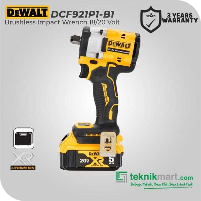 DEWALT DCF921P1 BRUSHLESS IMPACT WRENCH WITH HOG RING 20V MAX SQ 1/2" 650NM