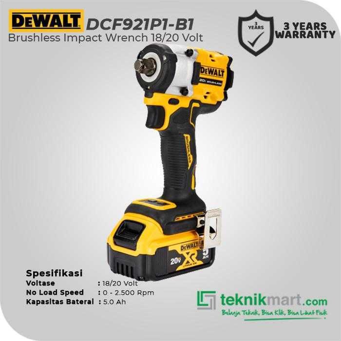 DEWALT DCF921P1 BRUSHLESS IMPACT WRENCH WITH HOG RING 20V MAX SQ 1/2" 650NM - Image 2