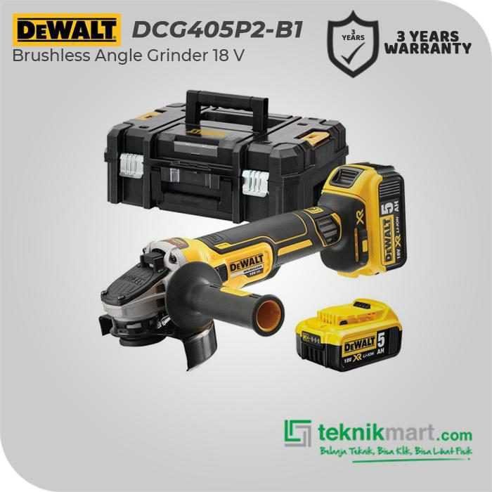 DEWALT DCG405P2 BRUSHLESS ANGLE GRINDER KIT 20VOLT MAX 100MM