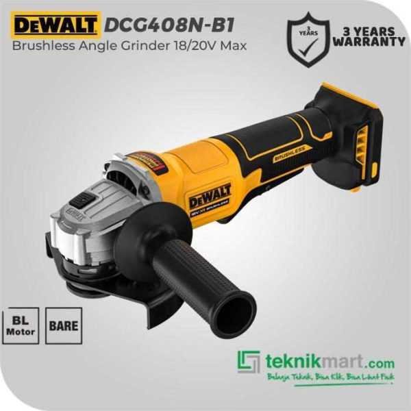 DEWALT DCG408N BRUSHLESS ANGLE GRINDER 20V 125MM (UNIT ONLY)