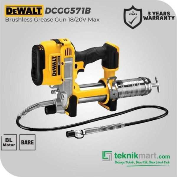 DEWALT DCGG571B BRUSHLESS GREASE GUN 20V MAX KAP. 690 BAR / 10.000 PSI (UNIT ONLY)