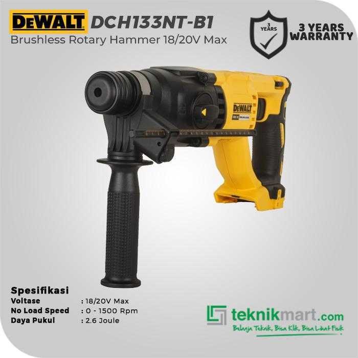 DEWALT DCH133NT BRUSHLESS ROTARY HAMMER 20V MAX 2.6 JOULE SDS PLUS 3 MODE (UNIT ONLY) - Image 2