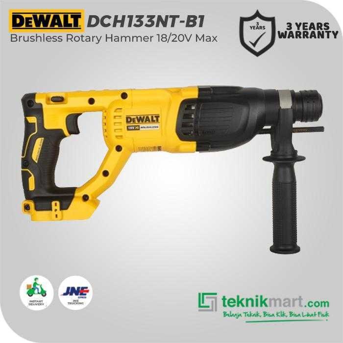 DEWALT DCH133NT BRUSHLESS ROTARY HAMMER 20V MAX 2.6 JOULE SDS PLUS 3 MODE (UNIT ONLY) - Image 3