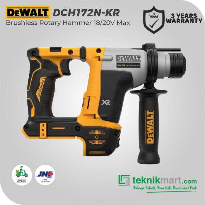 DEWALT DCH172N BRUSHLESS ROTARY HAMMER SDS PLUS 20V MAX 1.4 JOULE 16MM (UNIT ONLY) - Image 3