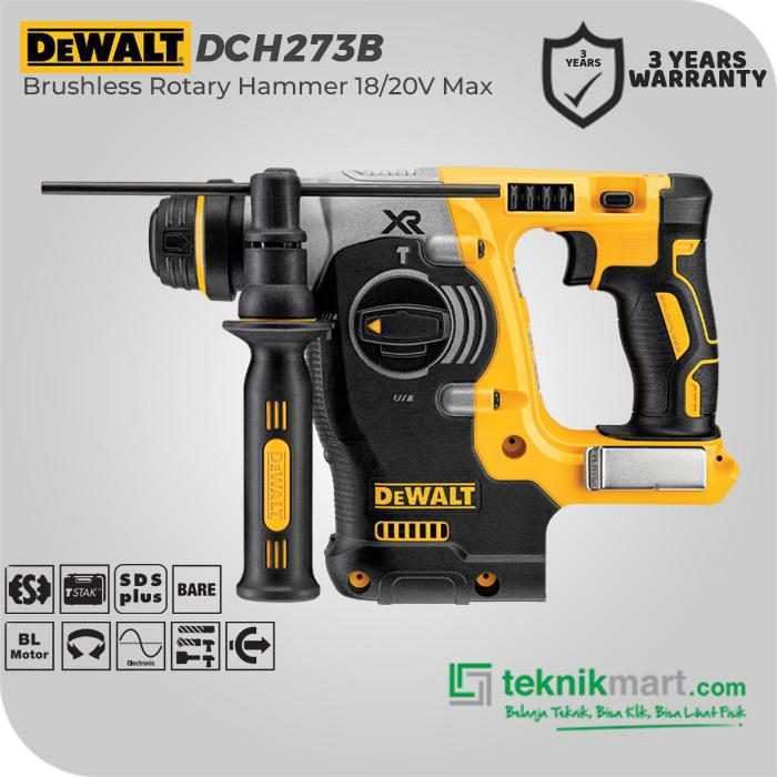 DEWALT DCH273B BRUSHLESS ROTARY HAMMER SDS PLUS 20V MAX 2.1 JOULE 3 MODE (UNIT ONLY)
