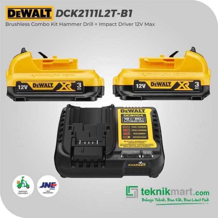 DEWALT DCK2111L2T BRUSHLESS COMBO KIT HAMMER DRILL + IMPACT DRIVER 12V MAX (HAMMER DRILL DCD706 + IMPACT DRIVER DCF801) - Image 3