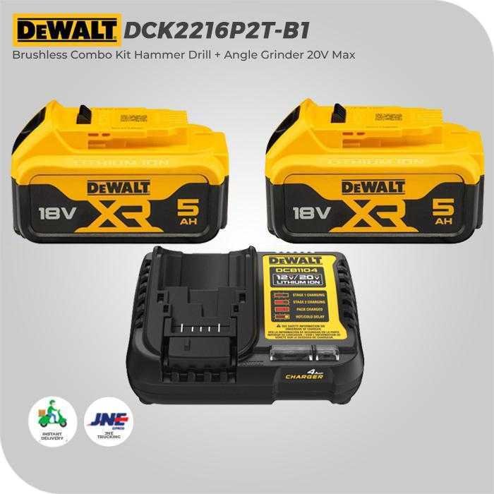 DEWALT DCK2216P2T BRUSHLESS COMBO KIT HAMMER DRILL + ANGLE GRINDER 20V MAX (HAMMER DRILL DCD805 + ANGLE GRINDER DCG409) - Image 3