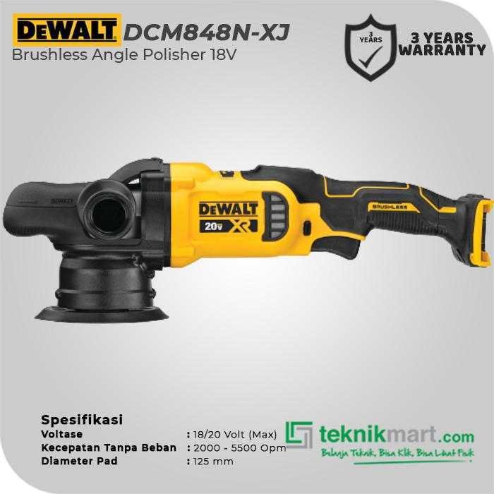 DEWALT DCM848N BRUSHLESS ANGLE POLISHER 18V DUAL ACTION (UNIT ONLY) - Image 2