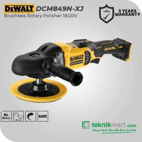 DEWALT DCM849N BRUSHLESS ROTARY POLISHER 18/20VOLT MAX 7INCH / 178MM (UNIT ONLY)