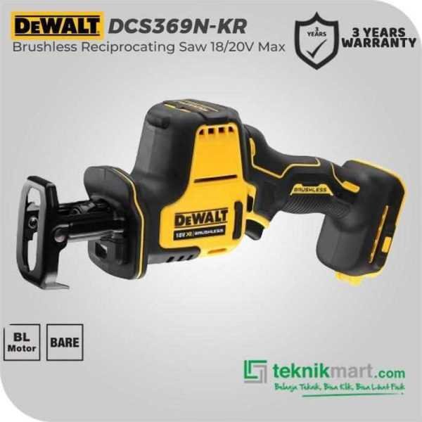 DEWALT DCS369N BRUSHLESS RECIPROCATING SAW 20V MAX 0-2.800 RPM (UNIT ONLY)
