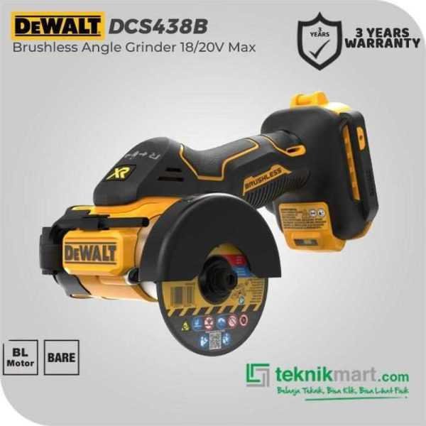 DEWALT DCS438B BRUSHLESS ANGLE GRINDER 20V MAX 75MM (UNIT ONLY)