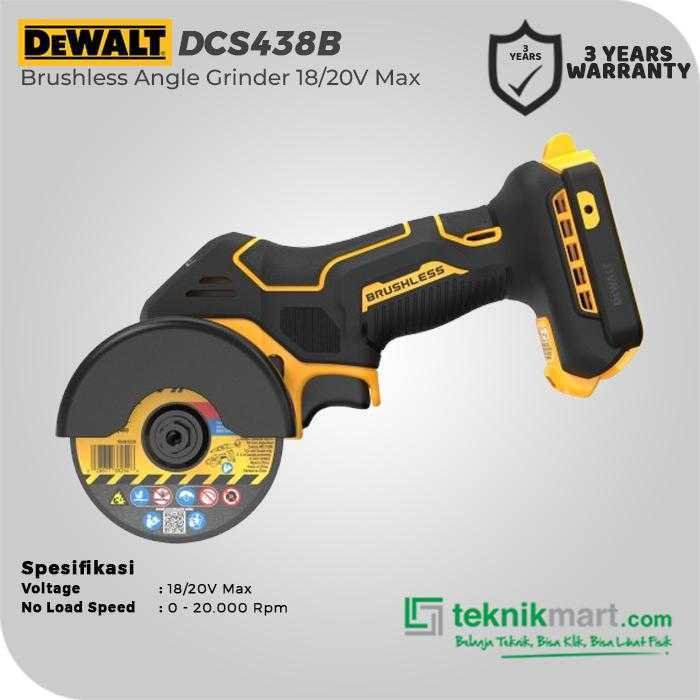 DEWALT DCS438B BRUSHLESS ANGLE GRINDER 20V MAX 75MM (UNIT ONLY) - Image 2