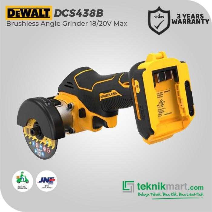 DEWALT DCS438B BRUSHLESS ANGLE GRINDER 20V MAX 75MM (UNIT ONLY) - Image 3