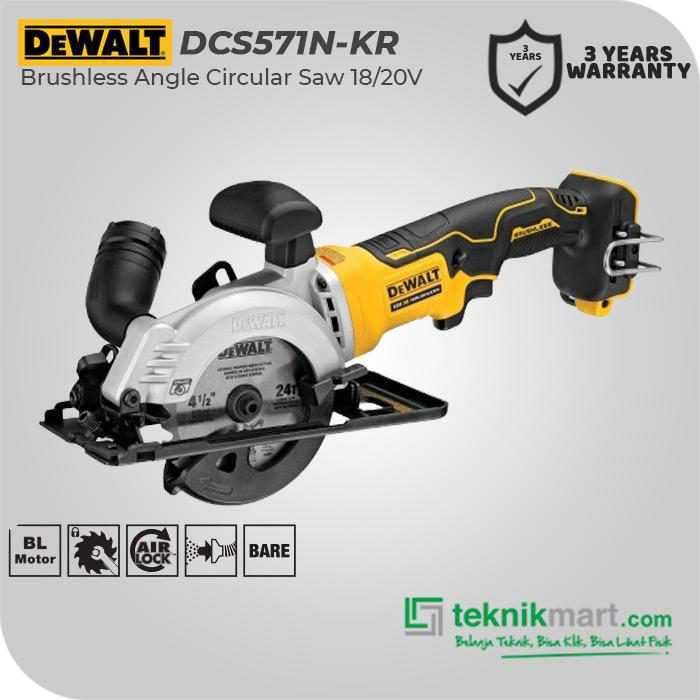 DEWALT DCS571N BRUSHLESS ANGLE CIRCULAR SAW 18/20VOLT MAX 4,5INCH / 114MM (UNIT ONLY)
