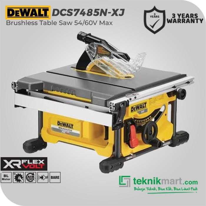 DEWALT DCS7485N BRUSHLESS TABLE SAW 54/60VOLT MAX 210MM (UNIT ONLY)