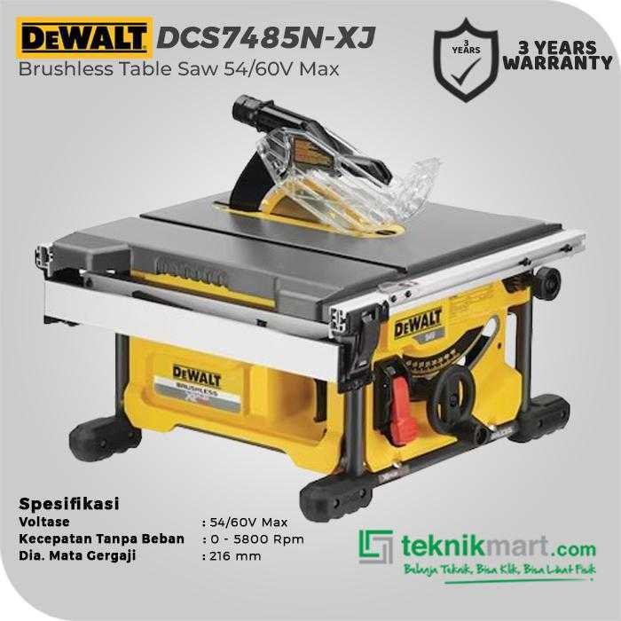 DEWALT DCS7485N BRUSHLESS TABLE SAW 54/60VOLT MAX 210MM (UNIT ONLY) - Image 2