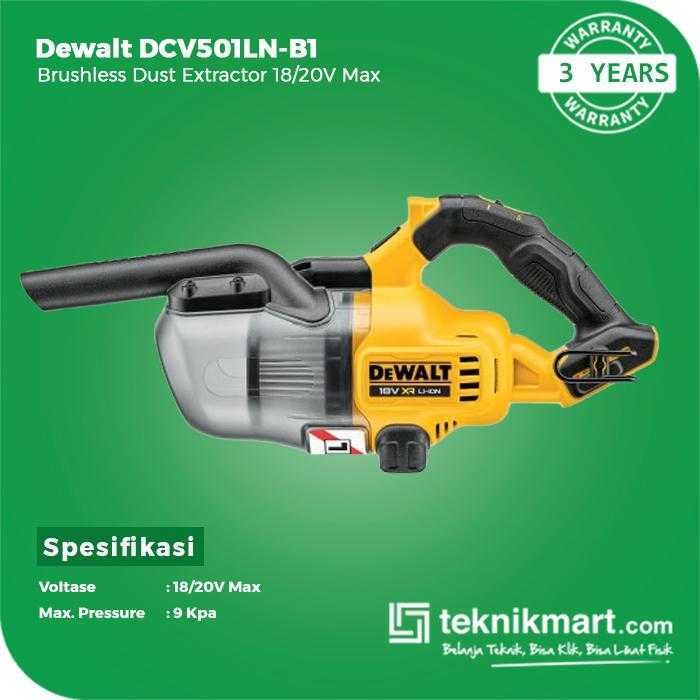 DEWALT DCV501LN BRUSHLESS DUST EXTRACTOR / VACUUM 20V MAX 0.7 LITER (UNIT ONLY) - Image 2