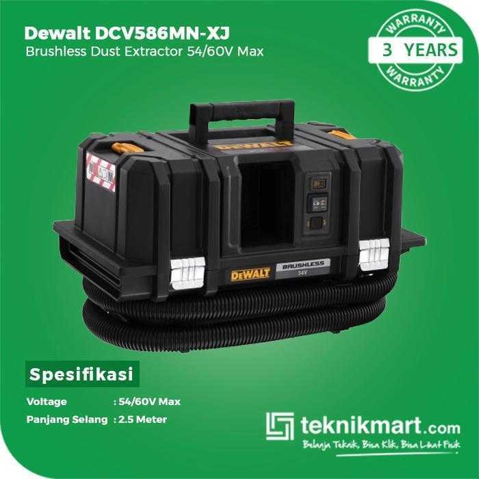 DEWALT DCV586MN BRUSHLESS DUST EXTRACTOR / VACUUM 60V 11 LITER HEPA (UNIT ONLY) - Image 3