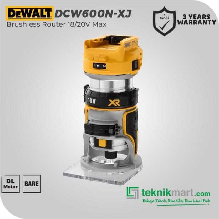 DEWALT DCW600N BRUSHLESS ROUTER 20V MAX KAP. 6-8MM (UNIT ONLY)