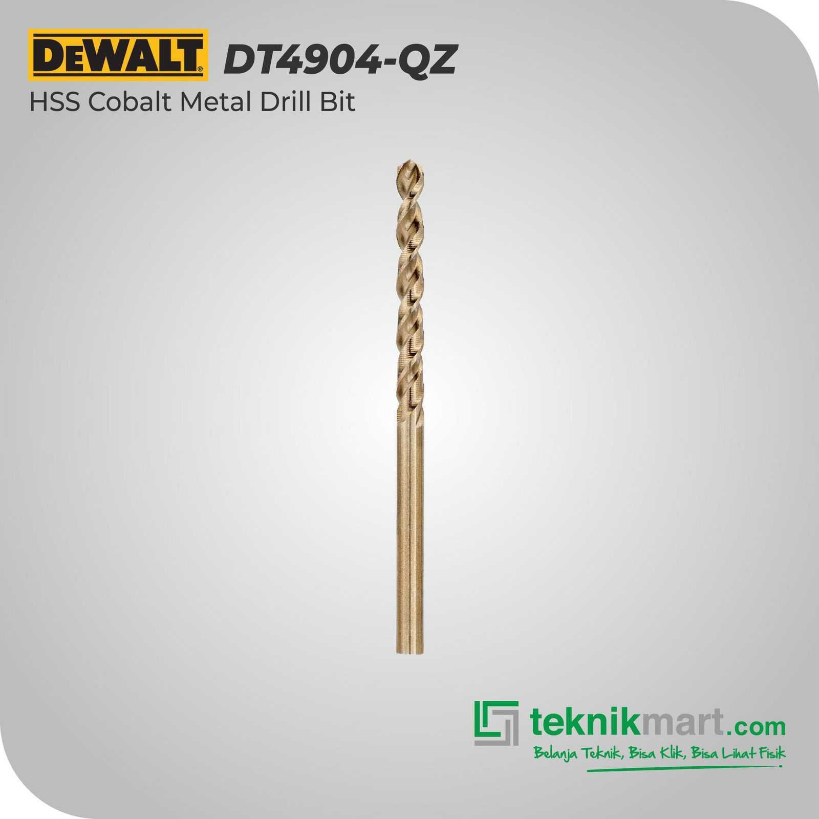 DEWALT DT4904-QZ HSS COBALT METAL DRILL BIT 4.0X43X75MM (2 PIECES)