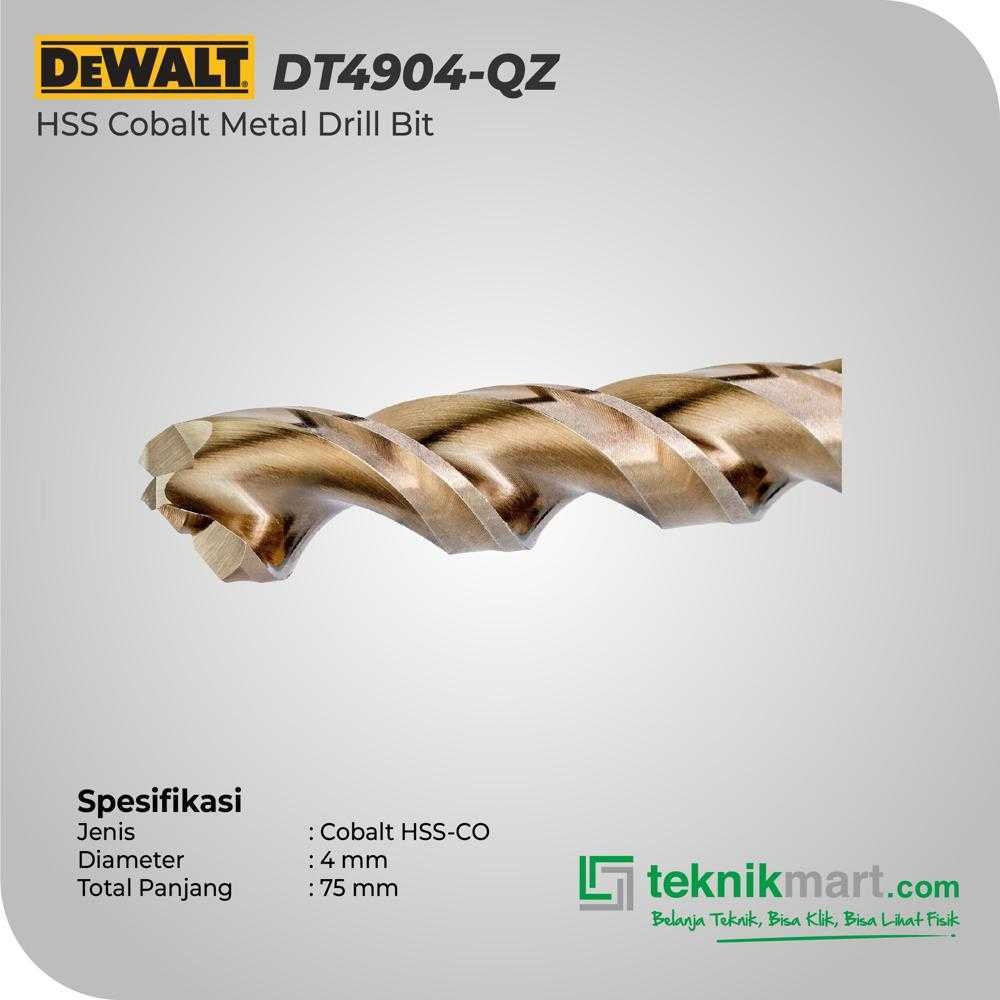 DEWALT DT4904-QZ HSS COBALT METAL DRILL BIT 4.0X43X75MM (2 PIECES) - Image 2