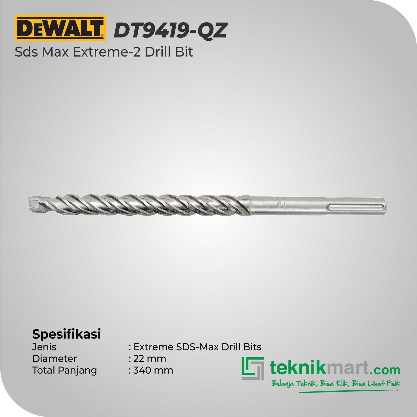 DEWALT DT9419-QZ SDS MAX EXTREME-2 DRILL BIT 22X200X340MM - Image 3