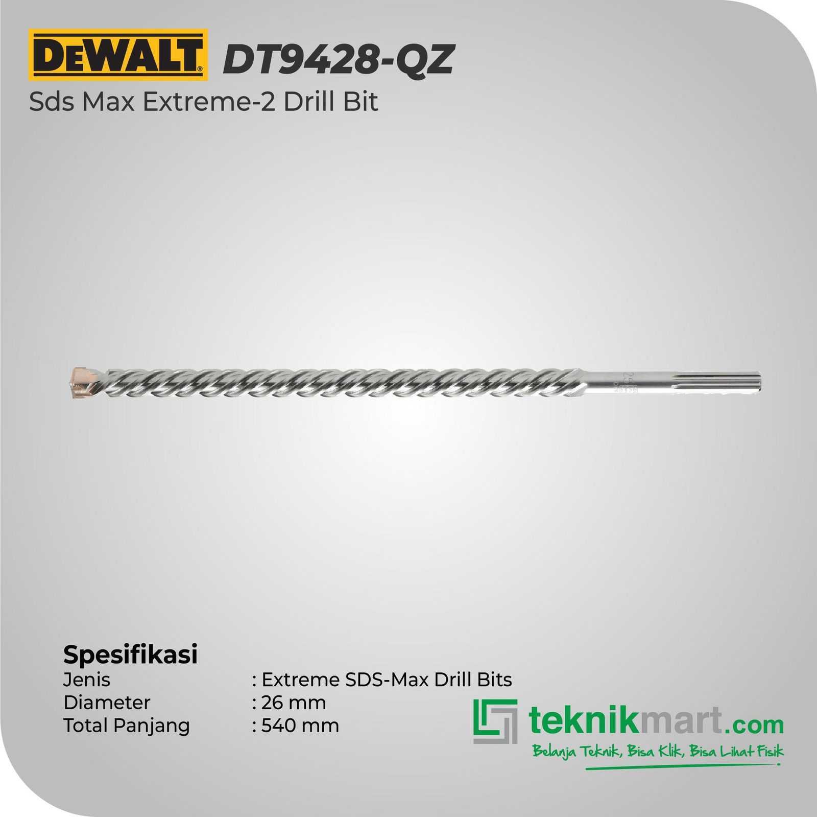 DEWALT DT9428-QZ SDS MAX EXTREME-2 DRILL BIT 26X400X540MM - Image 2
