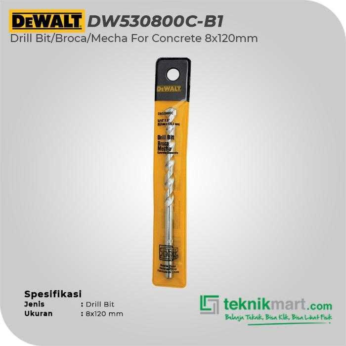 DEWALT DW530800C DRILL BIT/ BROCA / MECHA FOR CONCRETE 8.0X120MM - Image 2