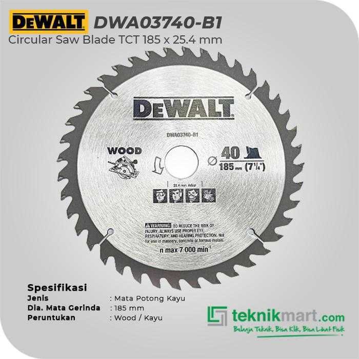 DEWALT DWA03740 CIRCULAR SAW BLADE FOR WOOD 185X25.4MM 40T - Image 2