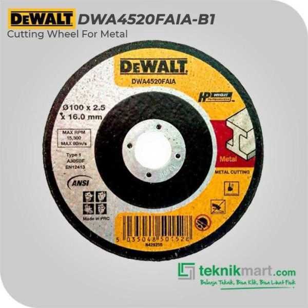 DEWALT DWA4520FAIA CUTTING WHEEL FOR METAL 100X2.5X16MM