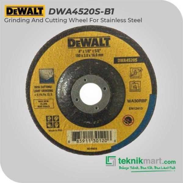 DEWALT DWA4520S GRINDING AND CUTTING WHEEL FOR STAINLESS STEEL 100X3X16MM