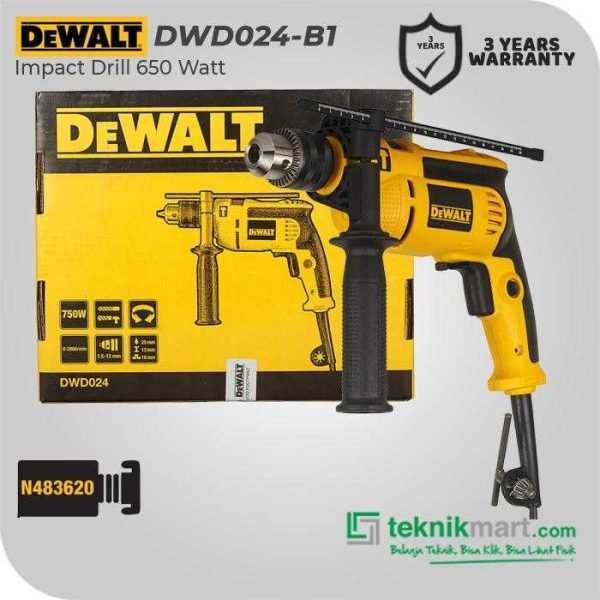 DEWALT DWD024 IMPACT DRILL 650WATT 13MM 0-2.800RPM