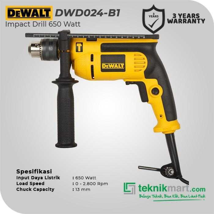 DEWALT DWD024 IMPACT DRILL 650WATT 13MM 0-2.800RPM - Image 2