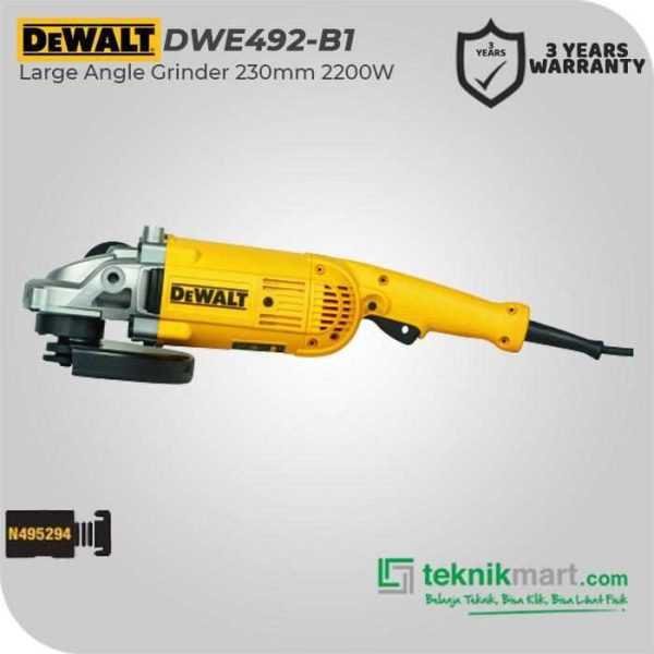 DEWALT DWE492 LARGE ANGLE GRINDER 230MM 2200WATT