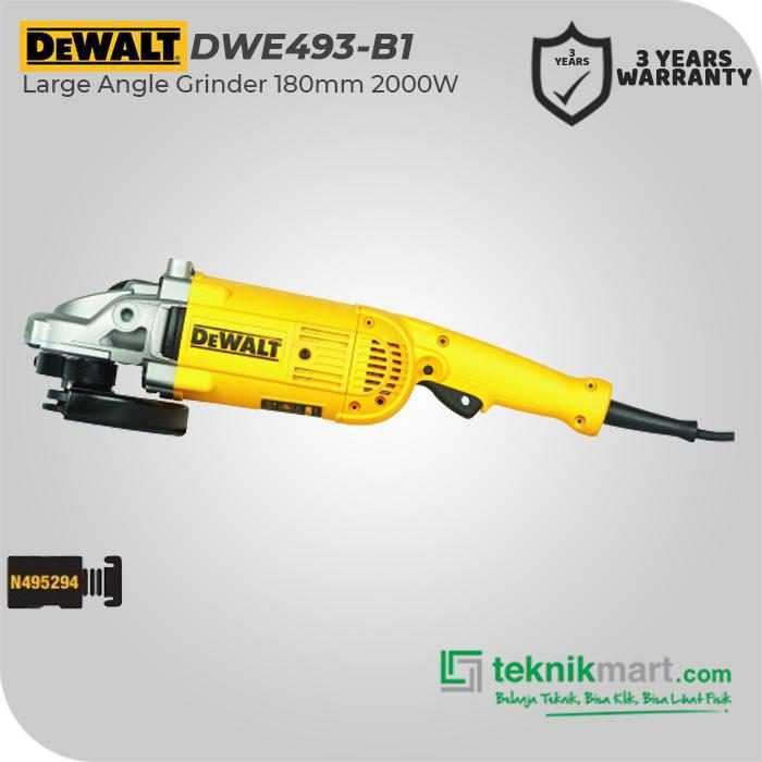 DEWALT DWE493 LARGE ANGLE GRINDER 180MM 2200WATT