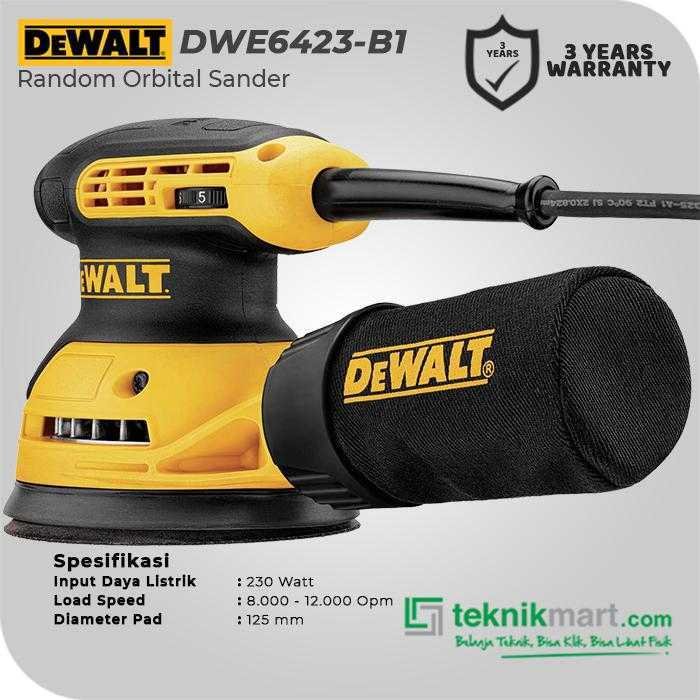 DEWALT DWE6423 RANDOM ORBITAL SANDER 230WATT 125MM - Image 2